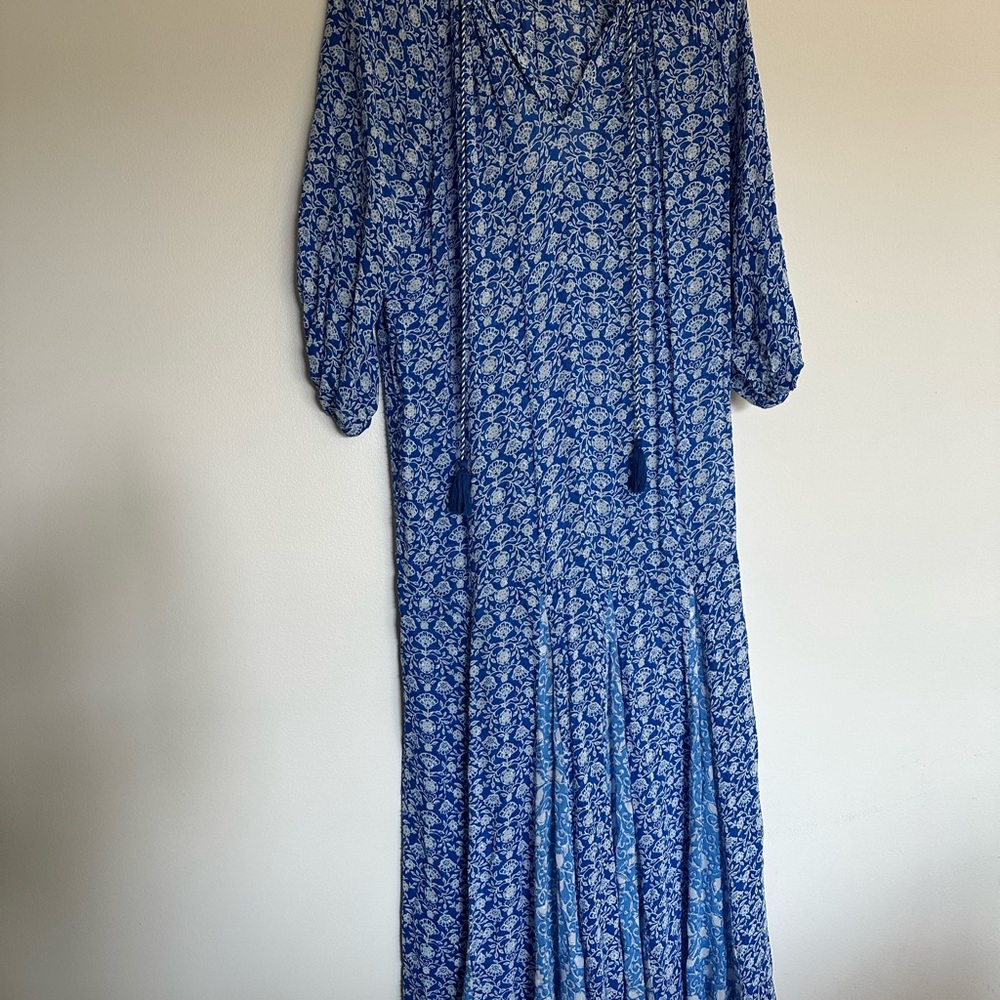 Zara Blue Floral Long Sleeve Dress